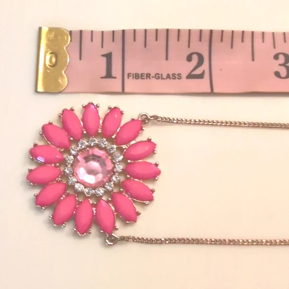 Kate Spade Long Gold Pink Flower Necklace NWOT - Picture 7 of 8